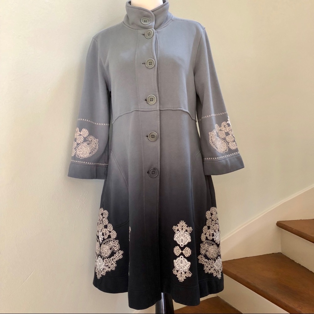 Johnny Was Dress Embroidered Dress Coat M